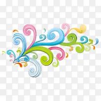 创意五颜六色卷曲装饰背景-空若网 创意五颜六色卷曲装饰背景-空若网