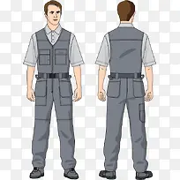 工人形象与剪影矢量素材,-空若网 工人形象与剪影矢量素材,-空若网