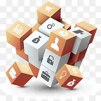 矢量立体魔方分块PNG图片-空若网 矢量立体魔方分块PNG图片-空若网