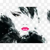 水彩手绘时尚美女-空若网 水彩手绘时尚美女-空若网