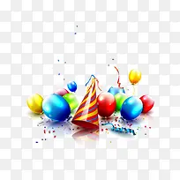 彩色卡通生日帽免抠-空若网 彩色卡通生日帽免抠-空若网
