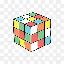 彩色手绘的魔方效果图-空若网 彩色手绘的魔方效果图-空若网