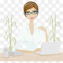 办公室美女矢量素材-空若网 办公室美女矢量素材-空若网