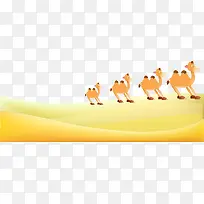 卡通沙漠中的骆驼队矢量-空若网 卡通沙漠中的骆驼队矢量-空若网