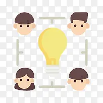 彩色扁平化环绕灵感激发元素-空若网 彩色扁平化环绕灵感激发元素-空若网