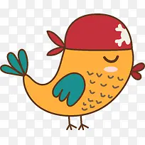 手绘卡通海盗小鸟-空若网 手绘卡通海盗小鸟-空若网