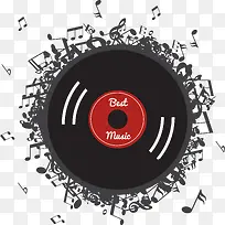 动感黑胶唱片矢量-空若网 动感黑胶唱片矢量-空若网