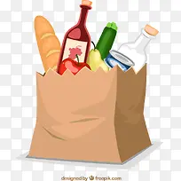 购物纸袋里的食物-空若网 购物纸袋里的食物-空若网