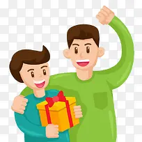 父亲节蓝色插画父女拥抱-空若网 父亲节蓝色插画父女拥抱-空若网