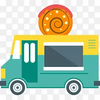 绿色卡通食物车图-空若网 绿色卡通食物车图-空若网