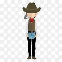 绿色牛仔男人扁平化免抠素材-空若网 绿色牛仔男人扁平化免抠素材-空若网