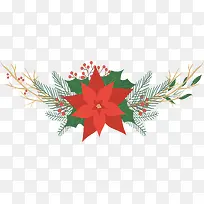 红色花朵圣诞标题框-空若网 红色花朵圣诞标题框-空若网