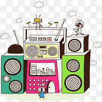 手绘录音机-空若网 手绘录音机-空若网