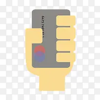 矢量手绘手握银行卡-空若网 矢量手绘手握银行卡-空若网