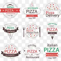 9款复古披萨标志矢量素材-空若网 9款复古披萨标志矢量素材-空若网