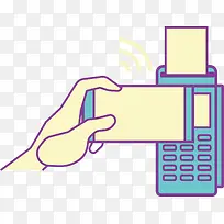 POS机信用卡刷卡交易矢量素材-空若网 POS机信用卡刷卡交易矢量素材-空若网