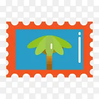 彩色扁平化邮票元素-空若网 彩色扁平化邮票元素-空若网