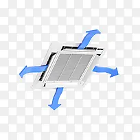 实物中央空调出风口蓝色箭头-空若网 实物中央空调出风口蓝色箭头-空若网