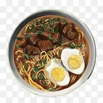 矢量手绘水彩拉面-空若网 矢量手绘水彩拉面-空若网