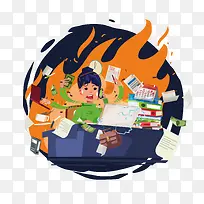 手忙脚乱工作的女士-空若网 手忙脚乱工作的女士-空若网