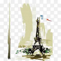 手绘抽象埃菲尔铁塔免扣素材-空若网 手绘抽象埃菲尔铁塔免扣素材-空若网