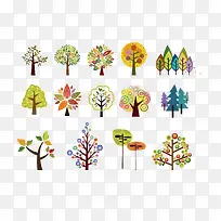矢量彩色的树-空若网 矢量彩色的树-空若网