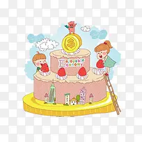 卡通蛋糕素材-空若网 卡通蛋糕素材-空若网