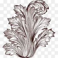 手绘复古大白菜蔬菜-空若网 手绘复古大白菜蔬菜-空若网