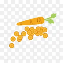 扁平化的胡萝卜和萝卜片-空若网 扁平化的胡萝卜和萝卜片-空若网