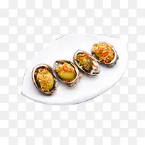 一碟四个烤生蚝图片素材-空若网 一碟四个烤生蚝图片素材-空若网
