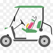 运动车高尔夫用品矢量素材-空若网 运动车高尔夫用品矢量素材-空若网