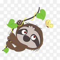 灰色卡通动物树懒-空若网 灰色卡通动物树懒-空若网