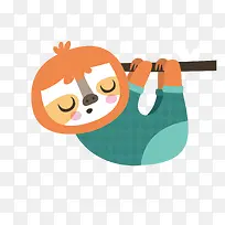 彩色扁平化树懒元素-空若网 彩色扁平化树懒元素-空若网