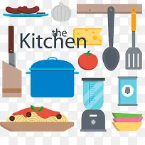 矢量扁平厨具集合-空若网 矢量扁平厨具集合-空若网