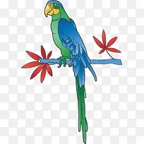 卡通树枝上的鹦鹉-空若网 卡通树枝上的鹦鹉-空若网