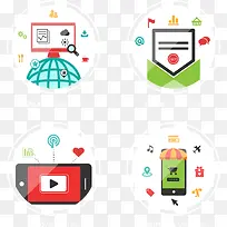 圆形电子商务标签矢量素材-空若网 圆形电子商务标签矢量素材-空若网