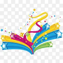 彩色飞舞的五角星-空若网 彩色飞舞的五角星-空若网