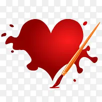 红色爱心画笔卡通情人节-空若网 红色爱心画笔卡通情人节-空若网