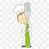 白色厨师刀叉-空若网 白色厨师刀叉-空若网