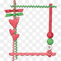 爱心丝带纽扣边框-空若网 爱心丝带纽扣边框-空若网
