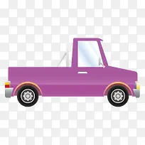 矢量卡通紫色皮卡车扁平车-空若网 矢量卡通紫色皮卡车扁平车-空若网