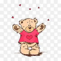 可爱手绘爱心泰迪熊素材-空若网 可爱手绘爱心泰迪熊素材-空若网