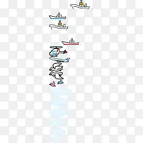 手绘可爱飞机轮船-空若网 手绘可爱飞机轮船-空若网