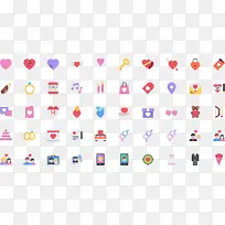 爱情恋爱结婚彩色扁平图标-空若网 爱情恋爱结婚彩色扁平图标-空若网