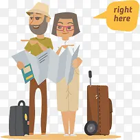 矢量男女旅游插画素材-空若网 矢量男女旅游插画素材-空若网