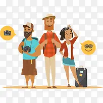 矢量男女旅游插画素材-空若网 矢量男女旅游插画素材-空若网
