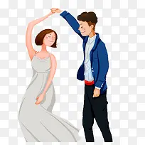 彩色扁平化跳舞卡通插画-空若网 彩色扁平化跳舞卡通插画-空若网