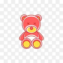 红色扁平化少儿小熊元素-空若网 红色扁平化少儿小熊元素-空若网