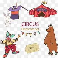 可爱小丑帽子熊矢量扁平化-空若网 可爱小丑帽子熊矢量扁平化-空若网