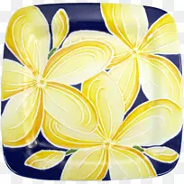 盘花瓣黄色餐具.李子-空若网 盘花瓣黄色餐具.李子-空若网